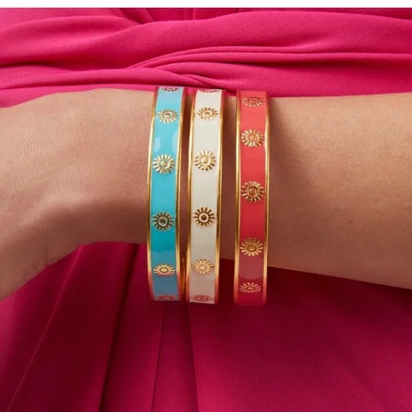 Julie Vos  Ivory Enamel Soleil Stacking Bangle NWT - Picture 5 of 5